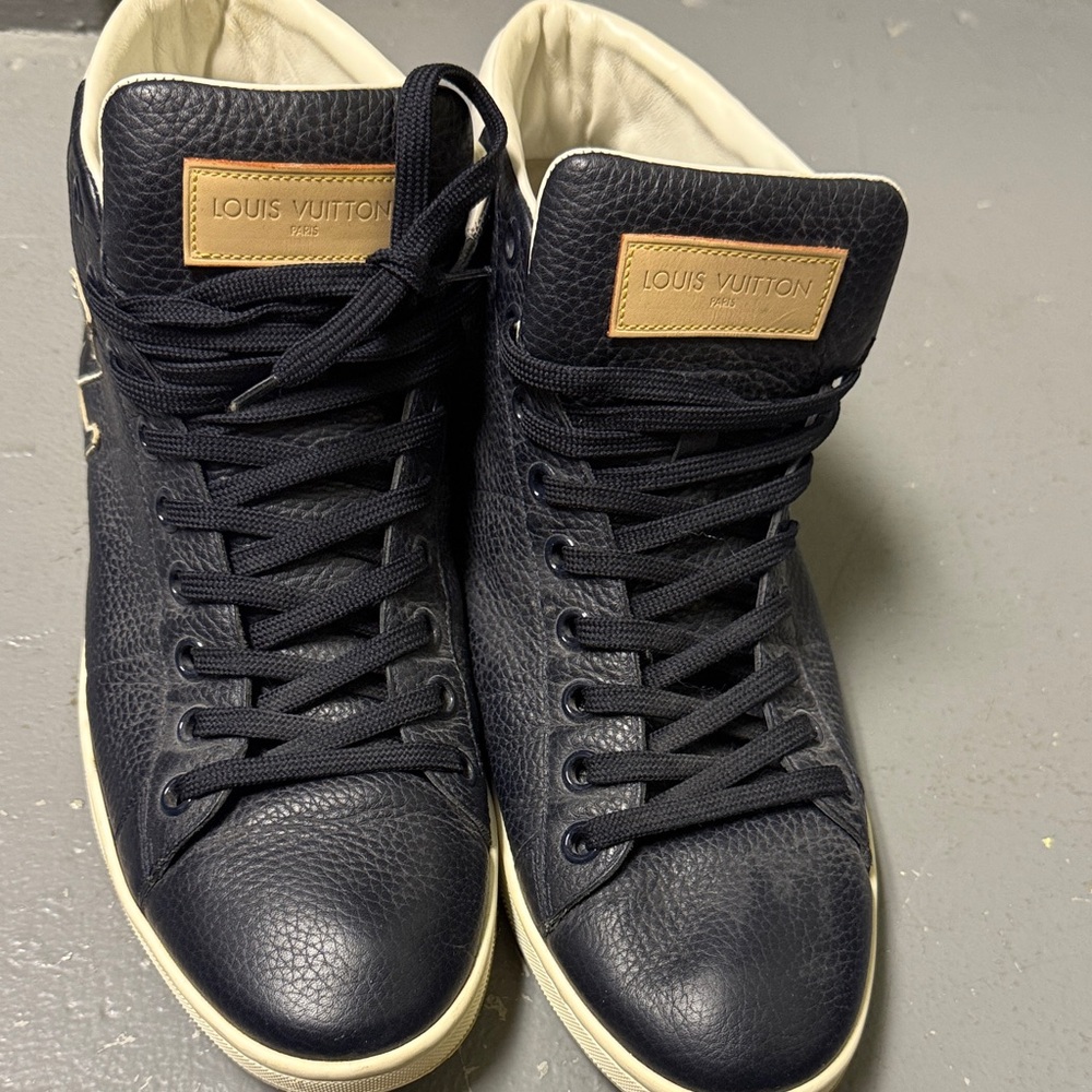 Louis Vuitton Men's Navy Textured Sneakers